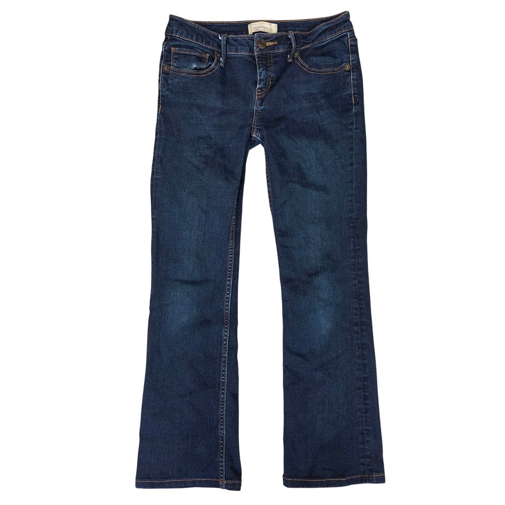 Banana Republic Womens 26/2 Short Bootcut Jeans Dark Wash Indigo Flap Pocket